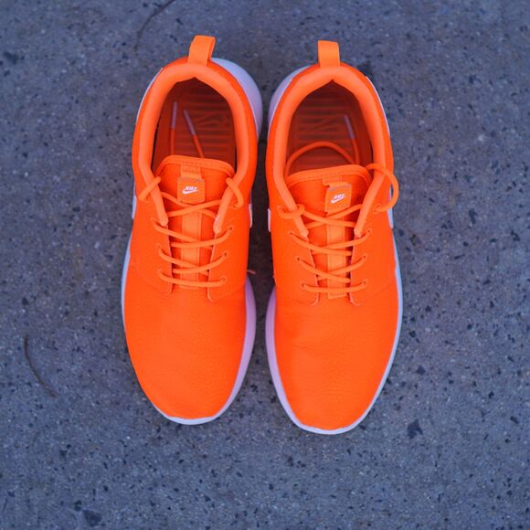 Nike Roshe One Prem 8 Neon Orange Leather "Just Do It" Running Shoes 833928-800 - Picture 11 of 12